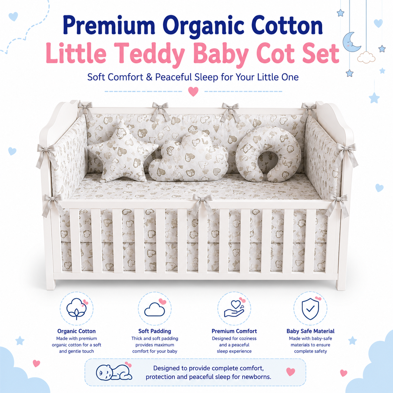 Little Teddy Cot Bedding Set