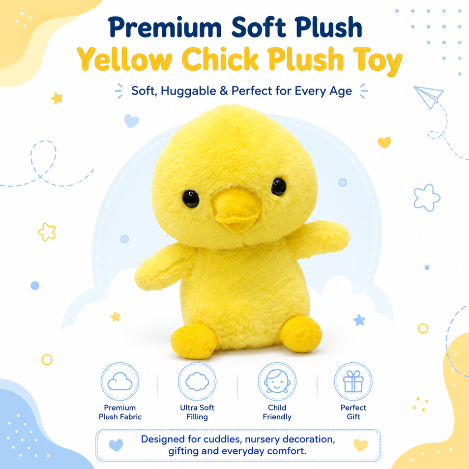 Cute Yellow Chick Plush Toy