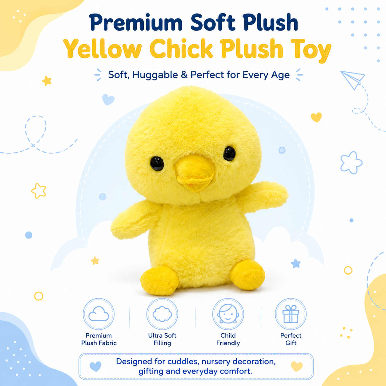 Cute Yellow Chick Plush Toy