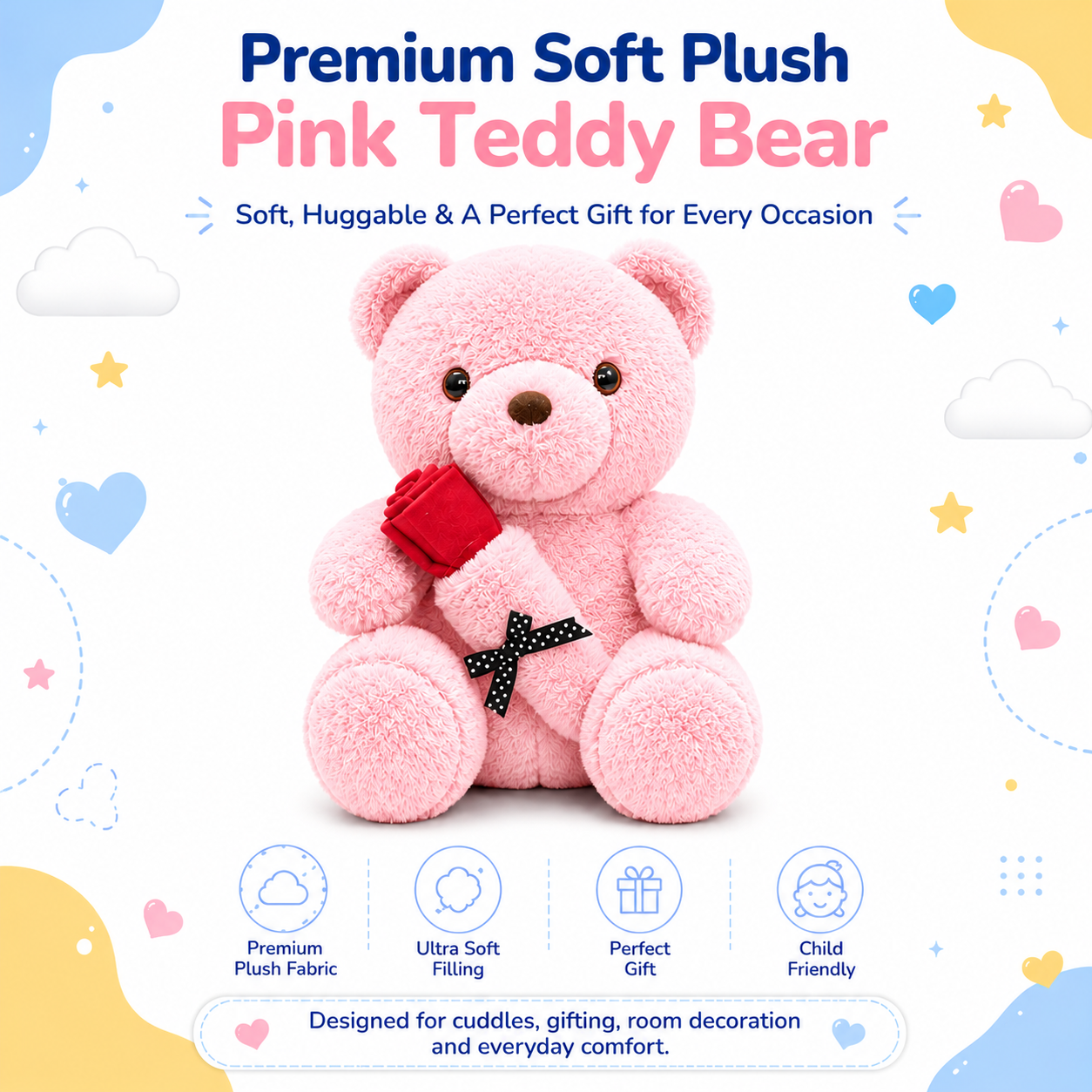 Pink Teddy Bear Plush Toy