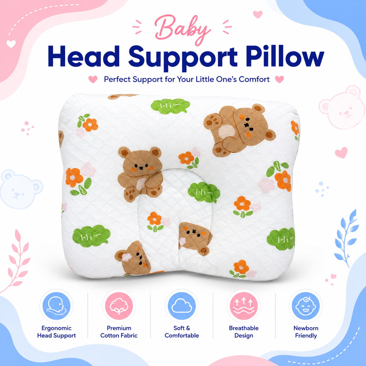 Baby Head Support Pillow