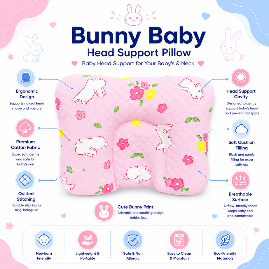 Bunny Baby Head Support Pillow