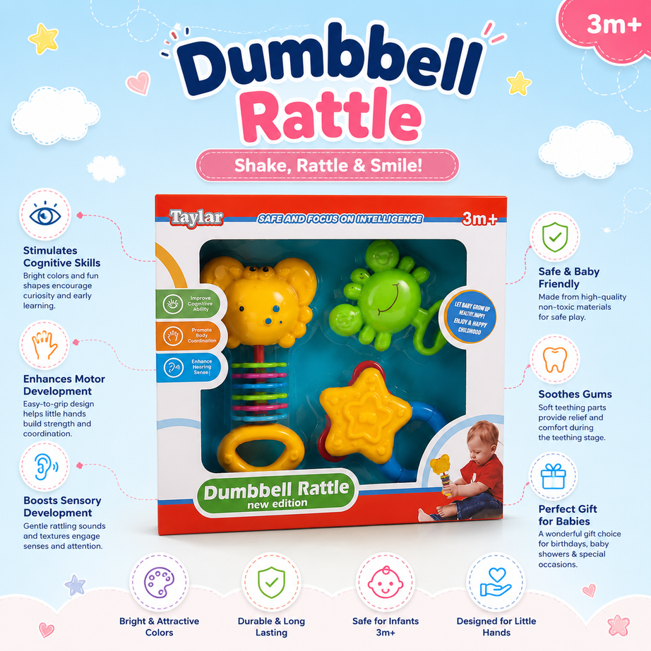Dumbbell Rattle Toy Set
