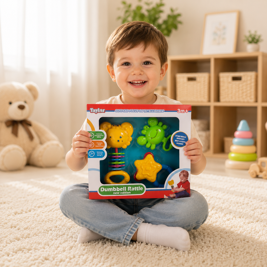 Dumbbell Rattle Toy Set