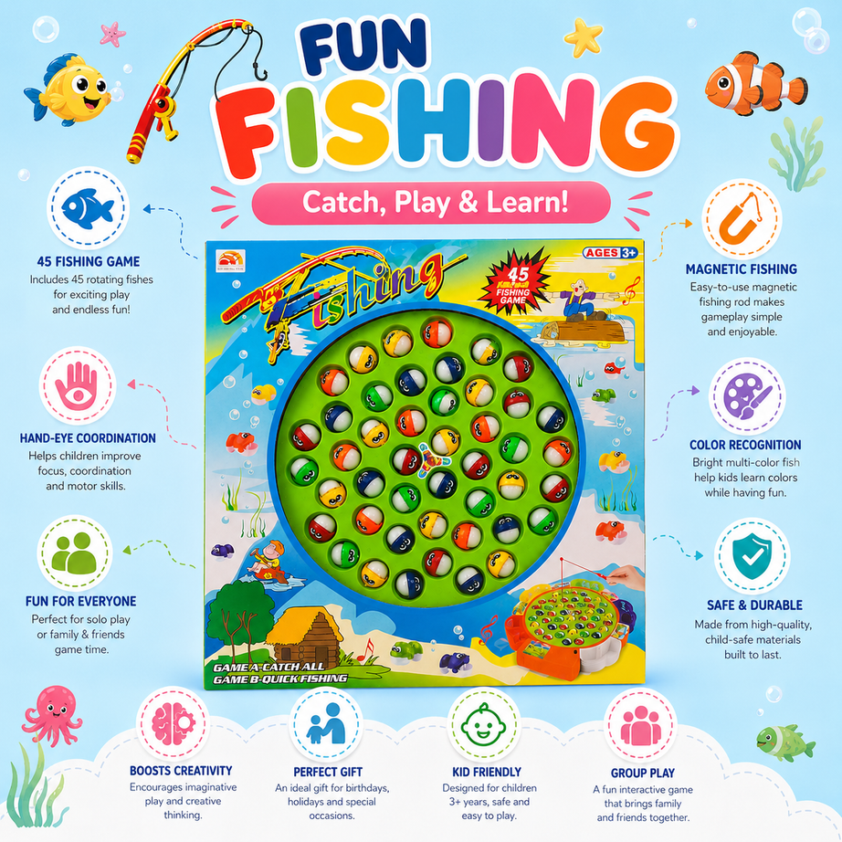 45-Piece Kids Fishing Game
