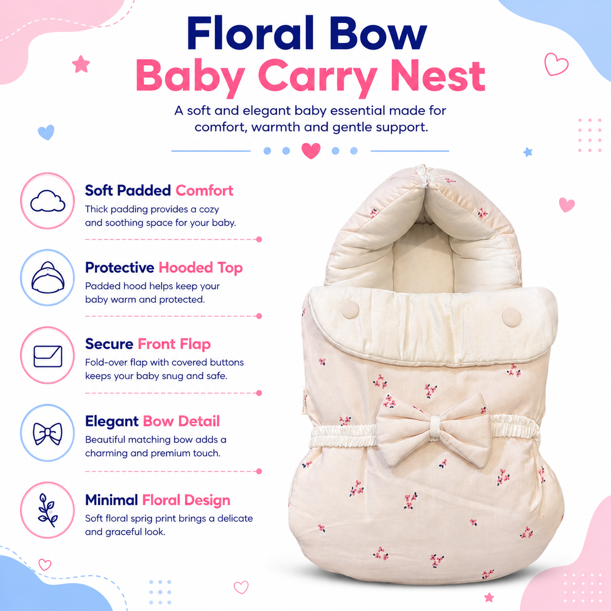 Floral Bow Carry Nest