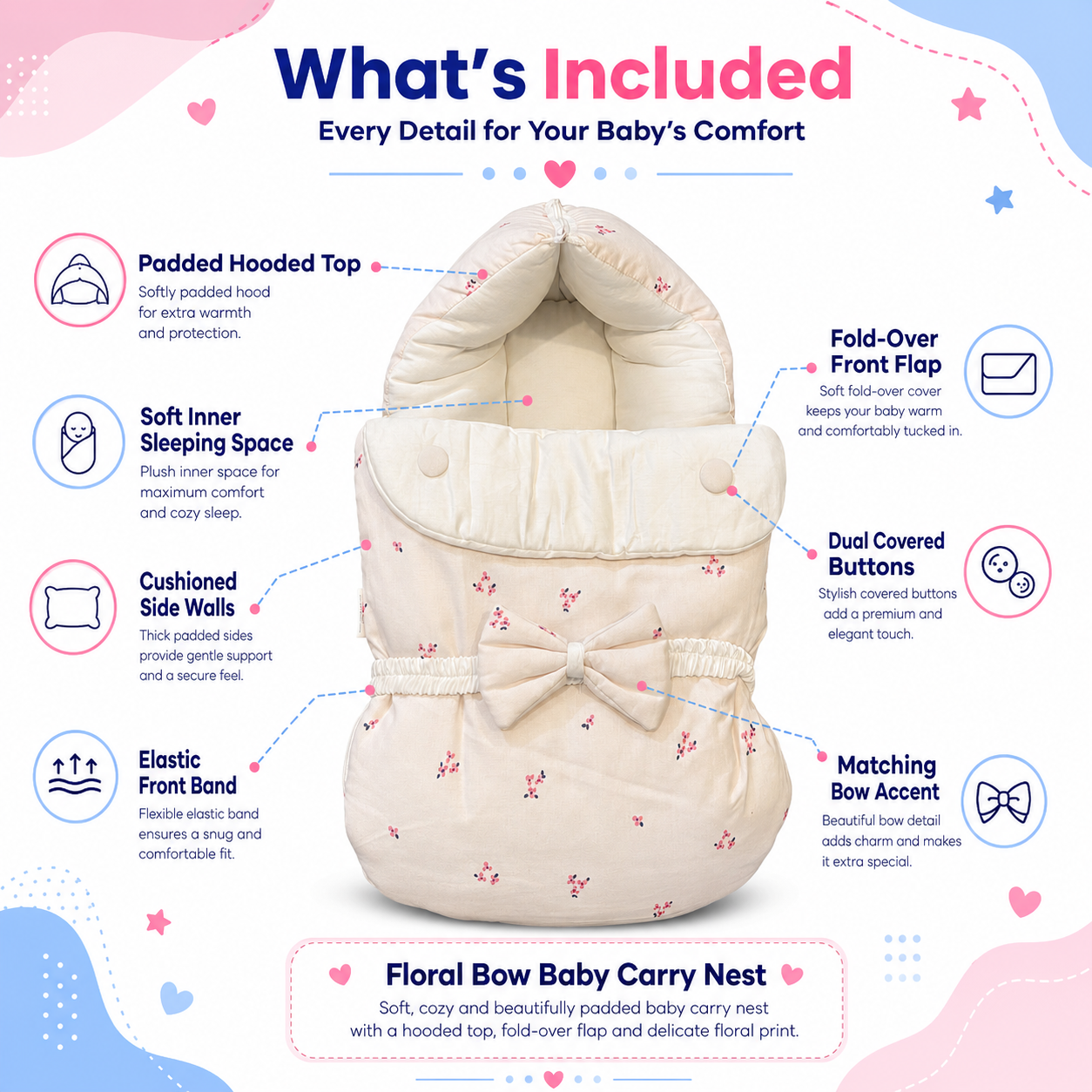 Floral Bow Carry Nest