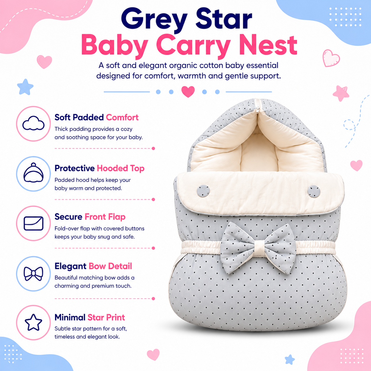 Grey Star Carry Nest