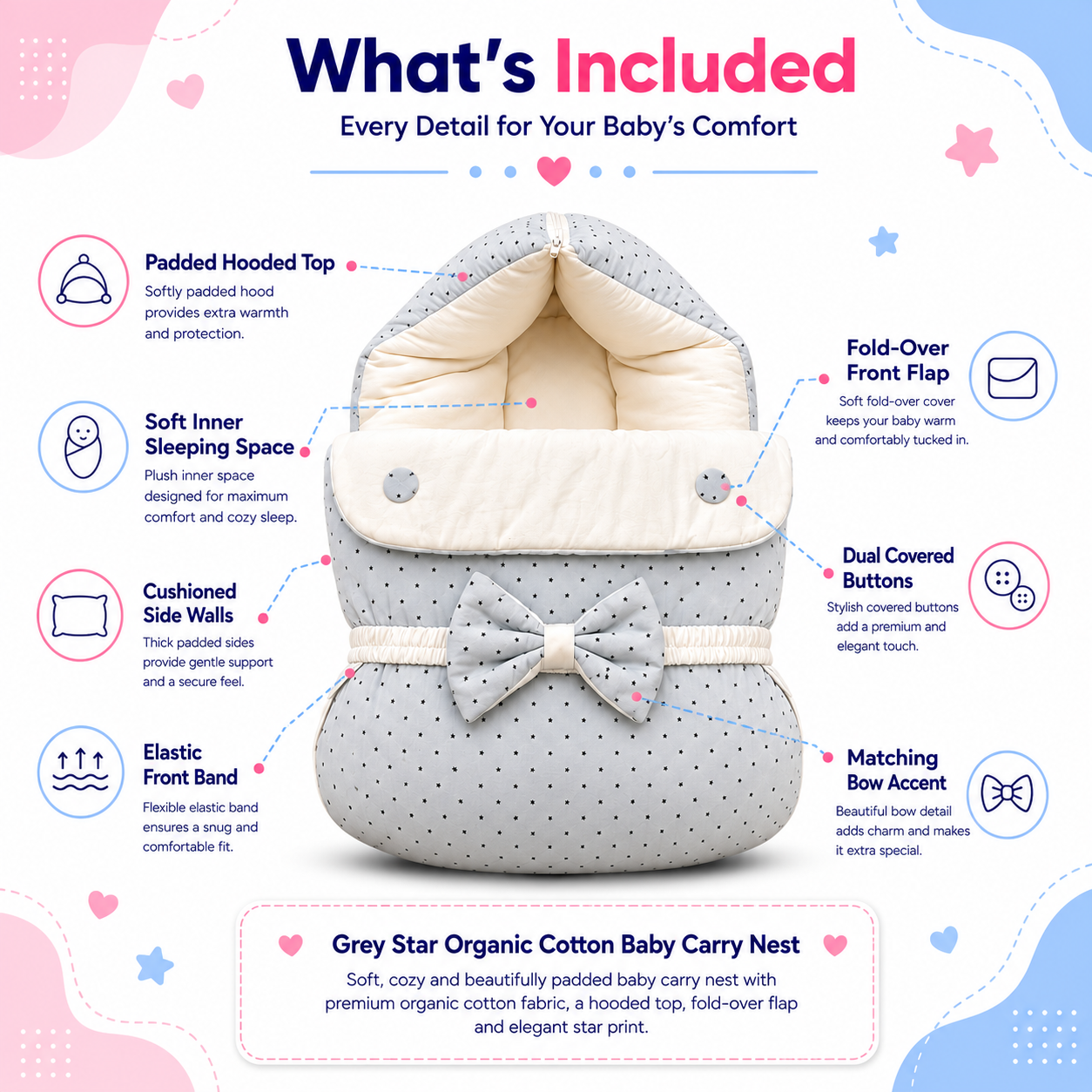 Grey Star Carry Nest