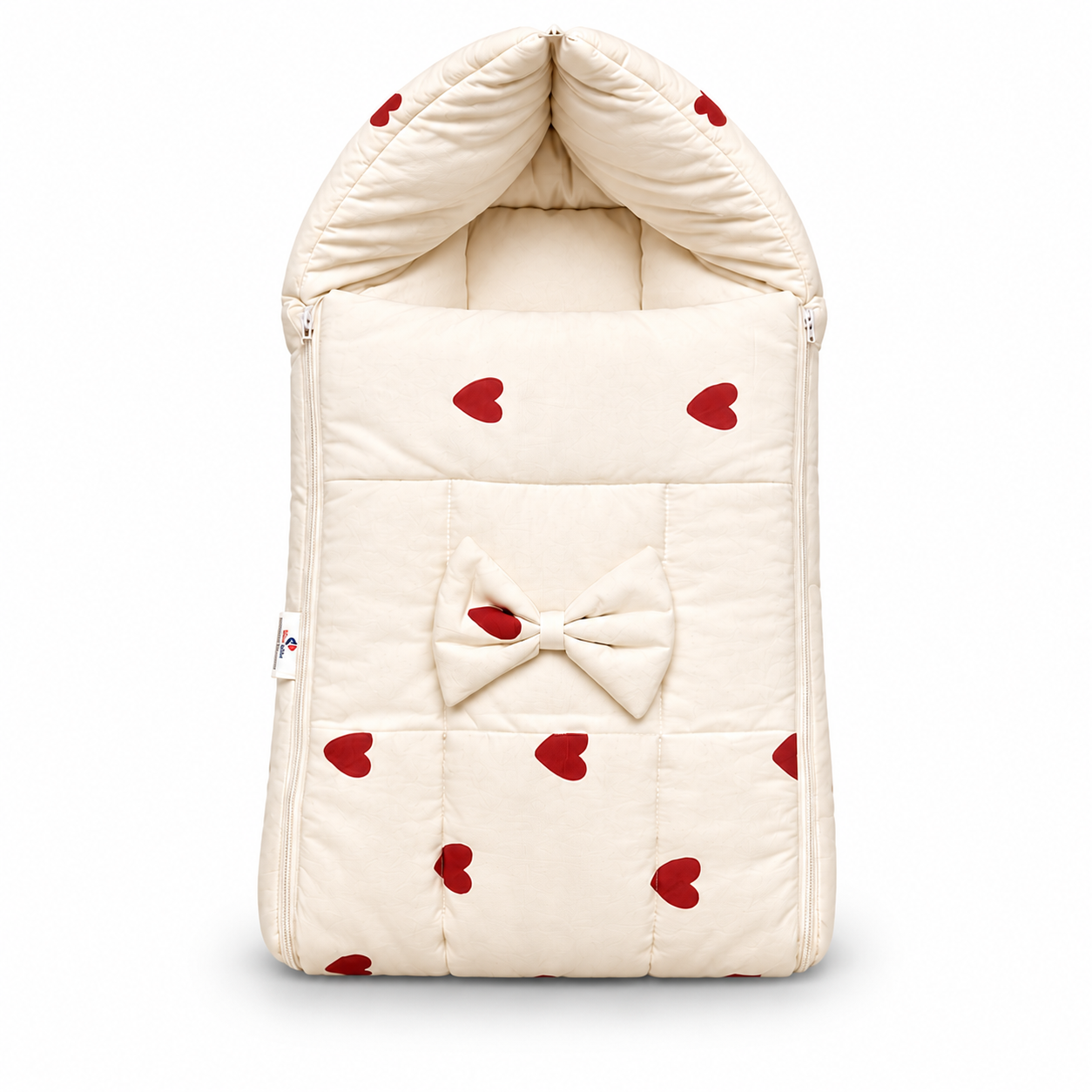 Cream Heart Print Carry Nest