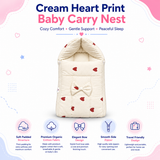 Cream Heart Print Carry Nest