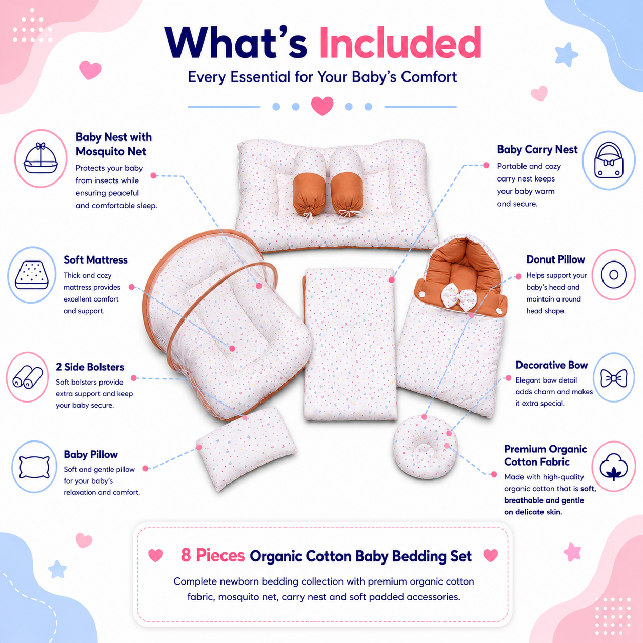 Confetti 8 Pieces Bedding Set
