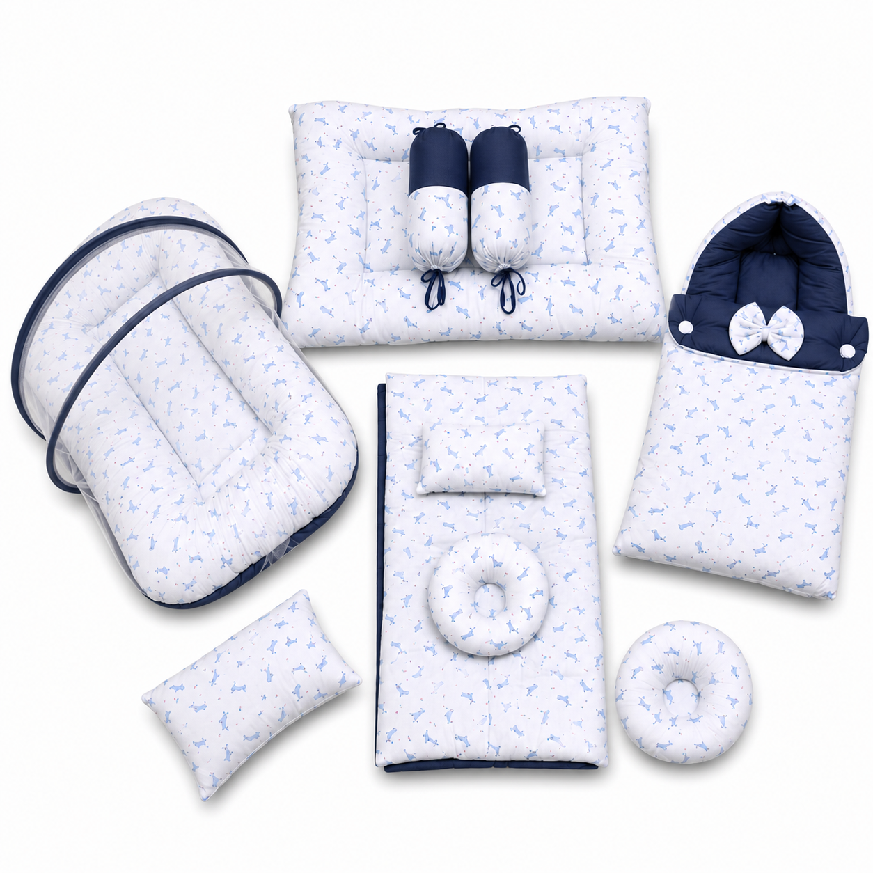Blue Bird 8 Pcs Bedding Set
