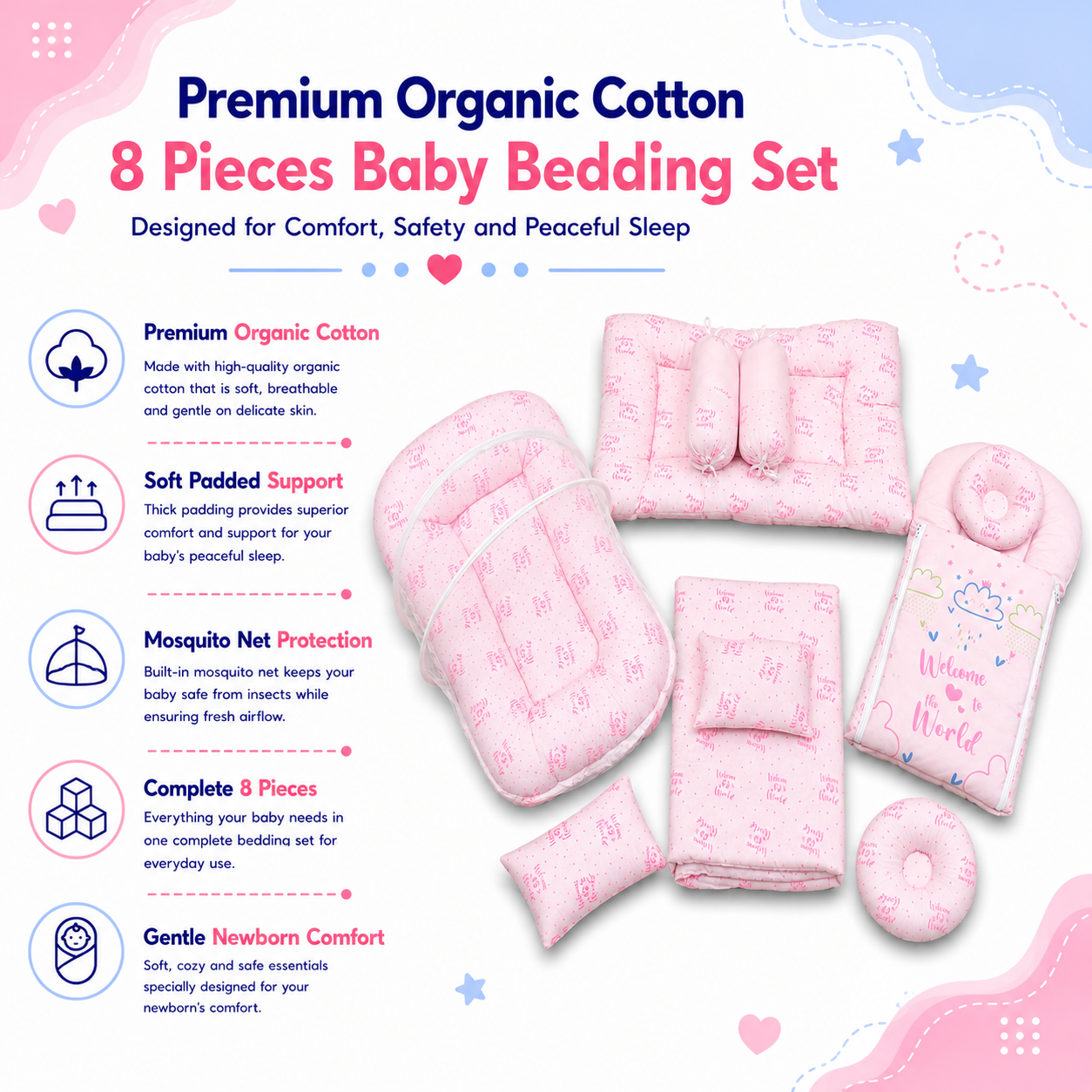 Welcome Little 8 Pcs Bedding Set