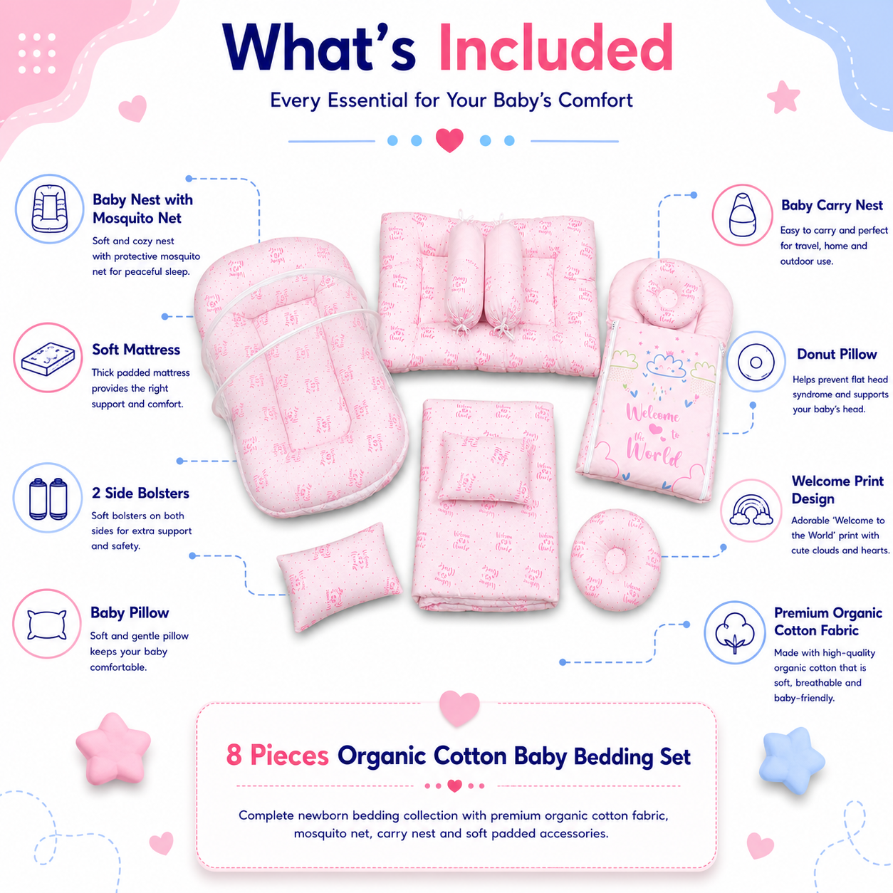 Welcome Little 8 Pcs Bedding Set