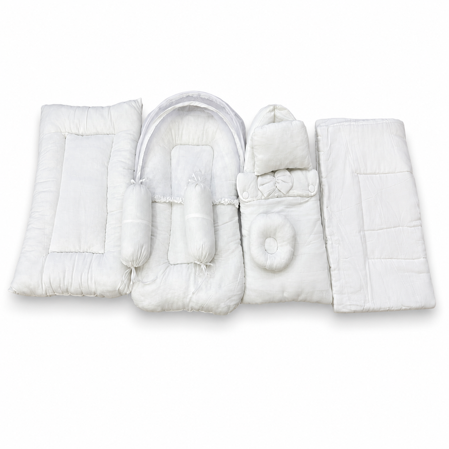 White 8 Pcs Bedding Set