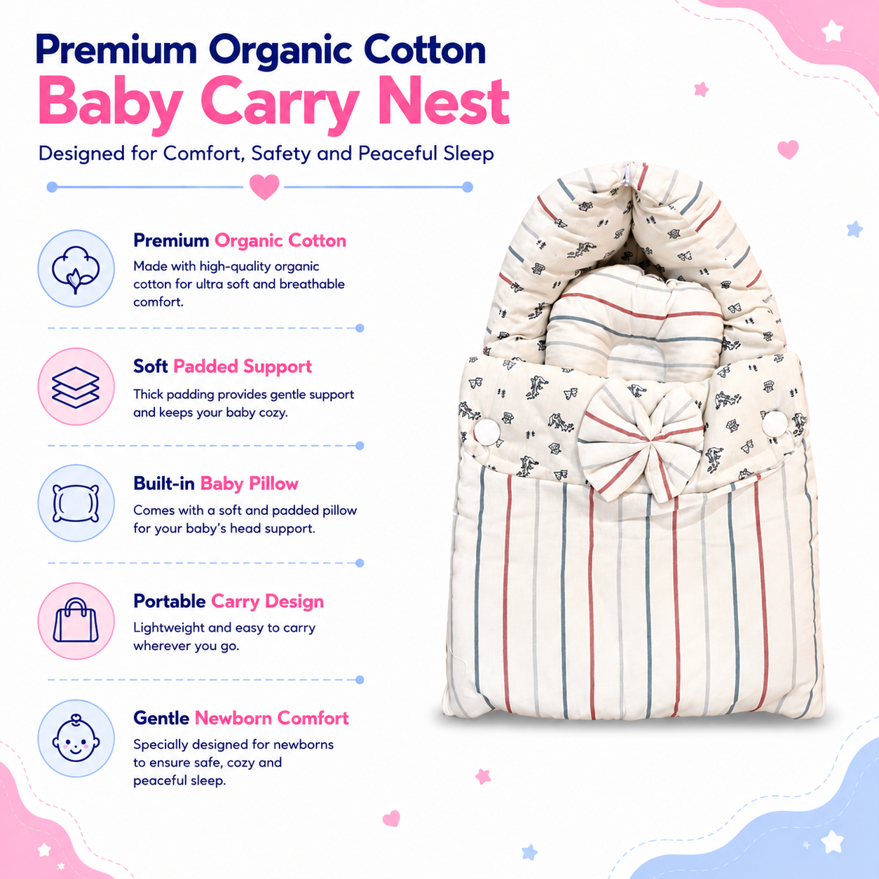 Striped Baby Carry Nest