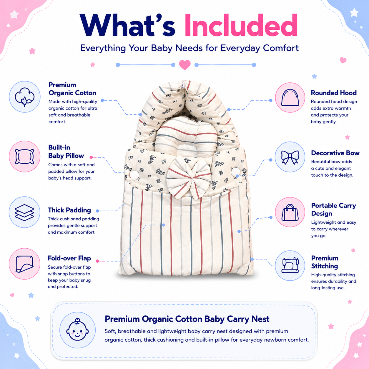 Striped Baby Carry Nest