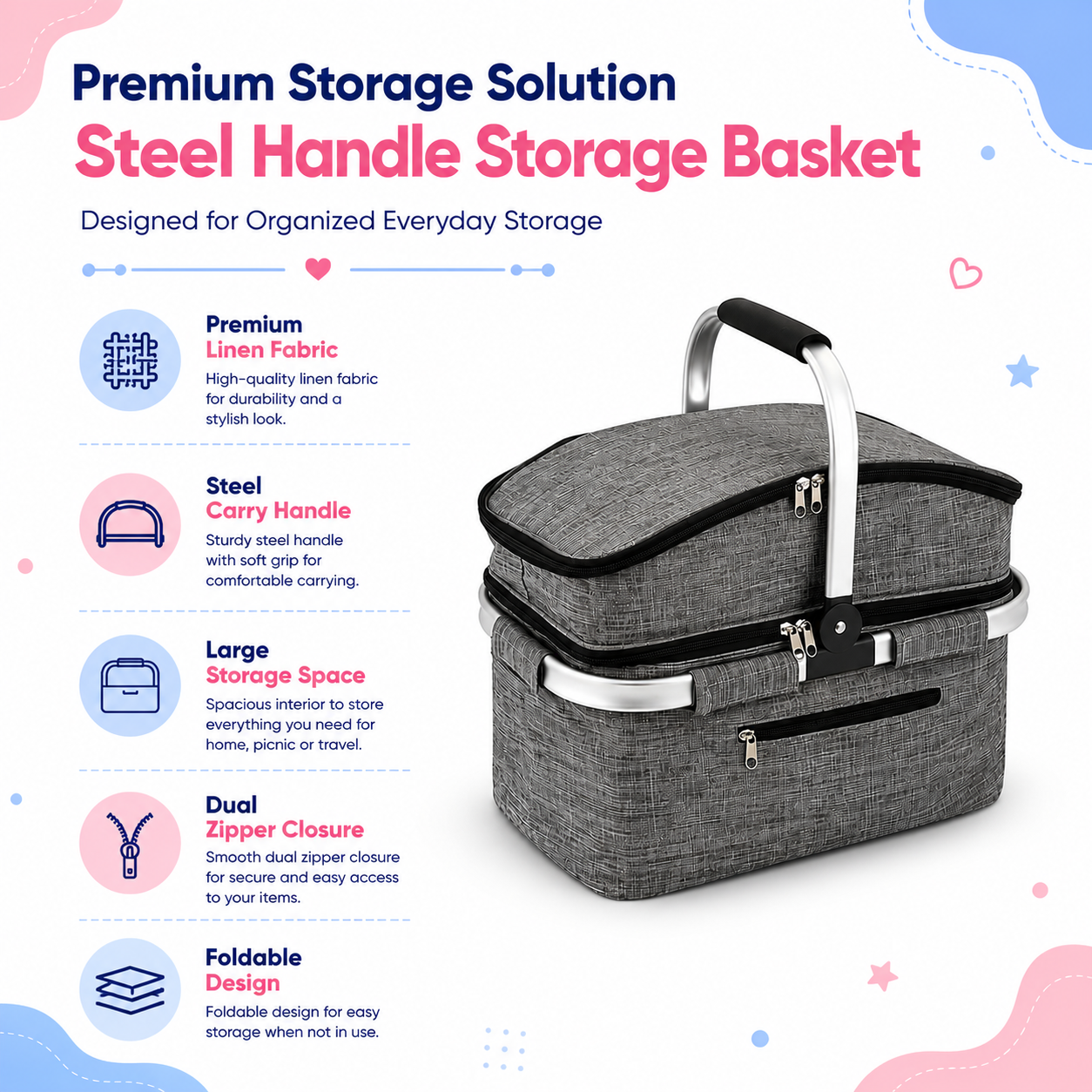 Steel Storage Basket