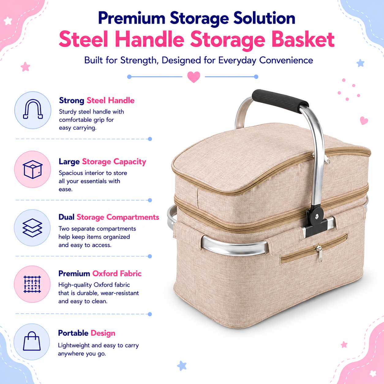 Beige Storage Basket