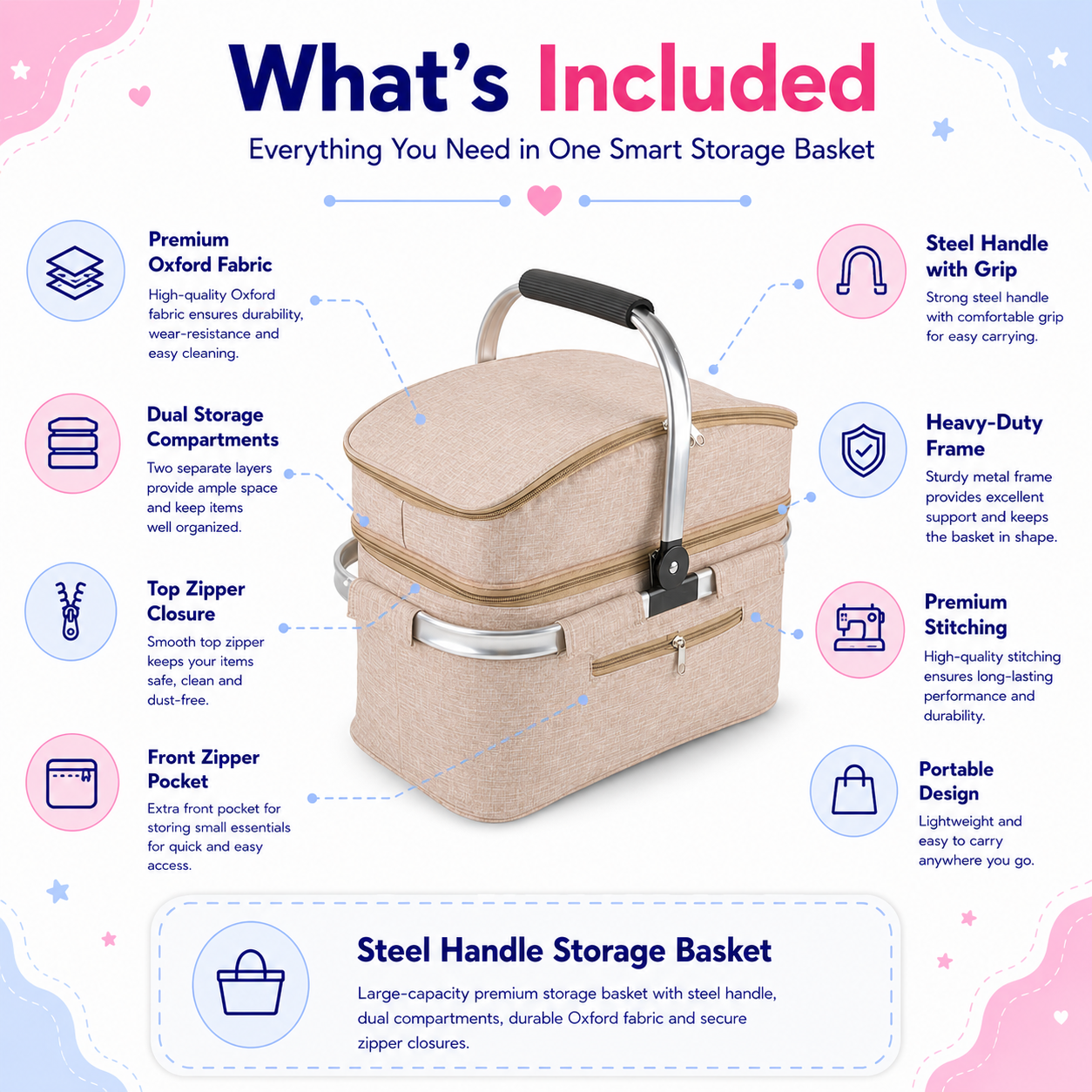 Beige Storage Basket