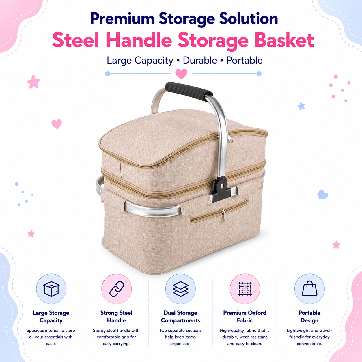 Beige Storage Basket