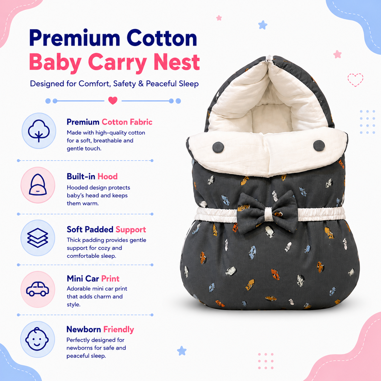 Grey Car Carry Nest
