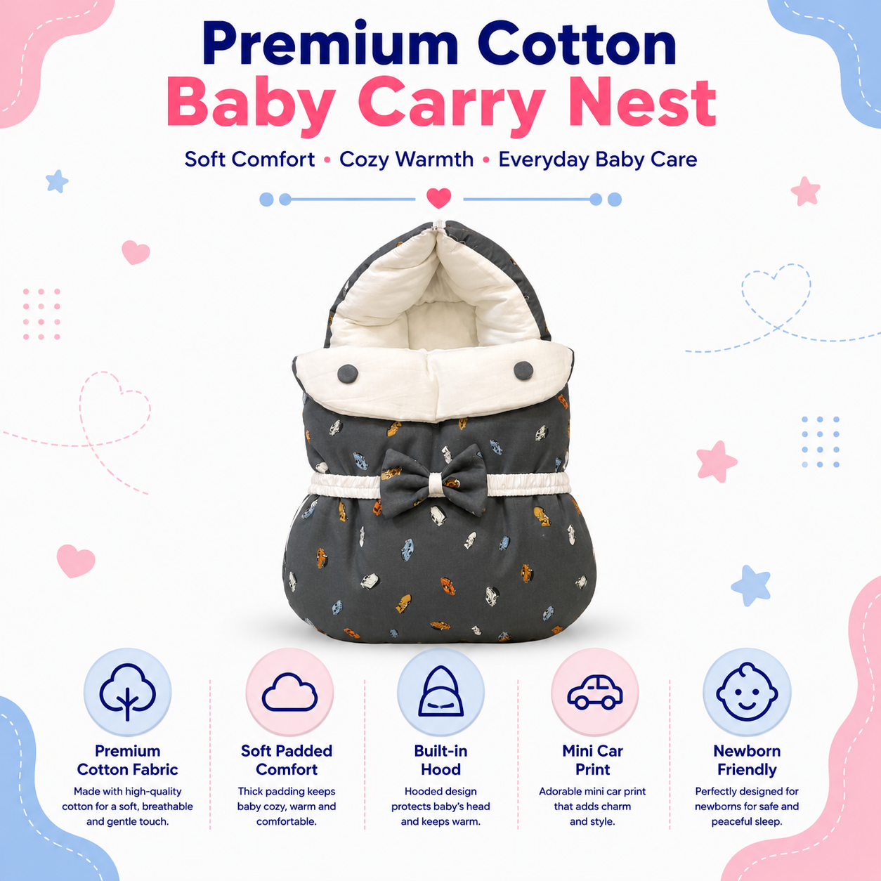 Grey Car Carry Nest