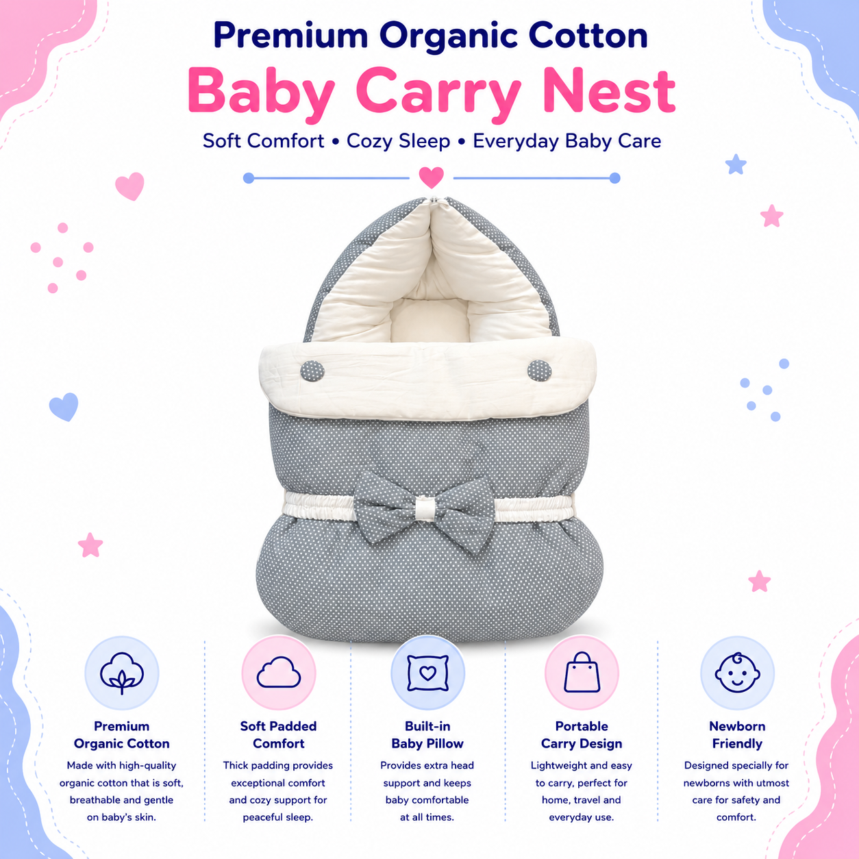 Polka Baby Carry Nest