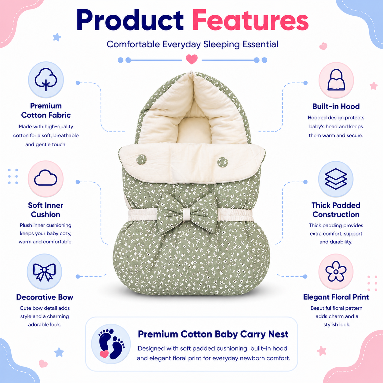 Floral Baby Carry Nest
