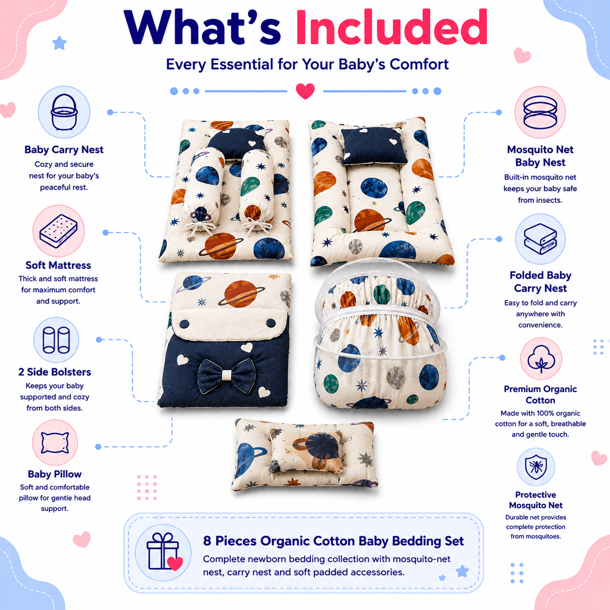 Galaxy 8 Pcs Bedding Set
