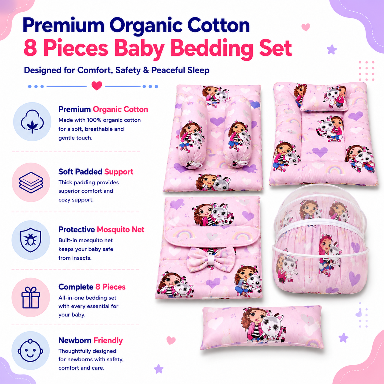 Princess 8 Pcs Bedding Set