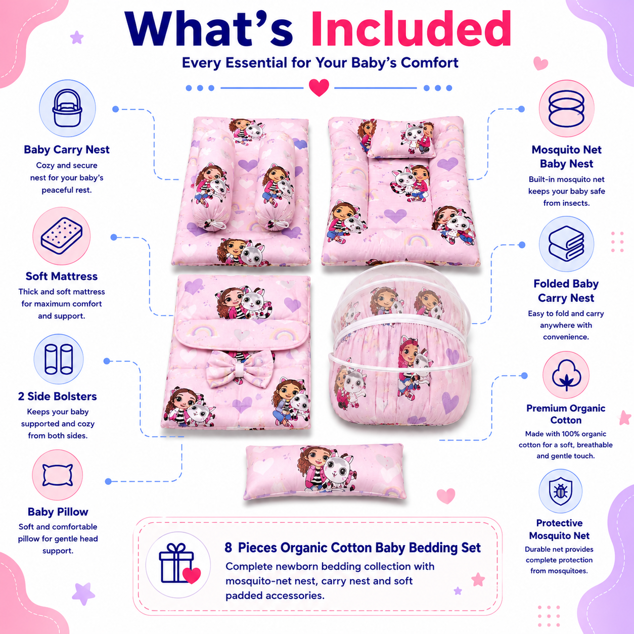 Princess 8 Pcs Bedding Set