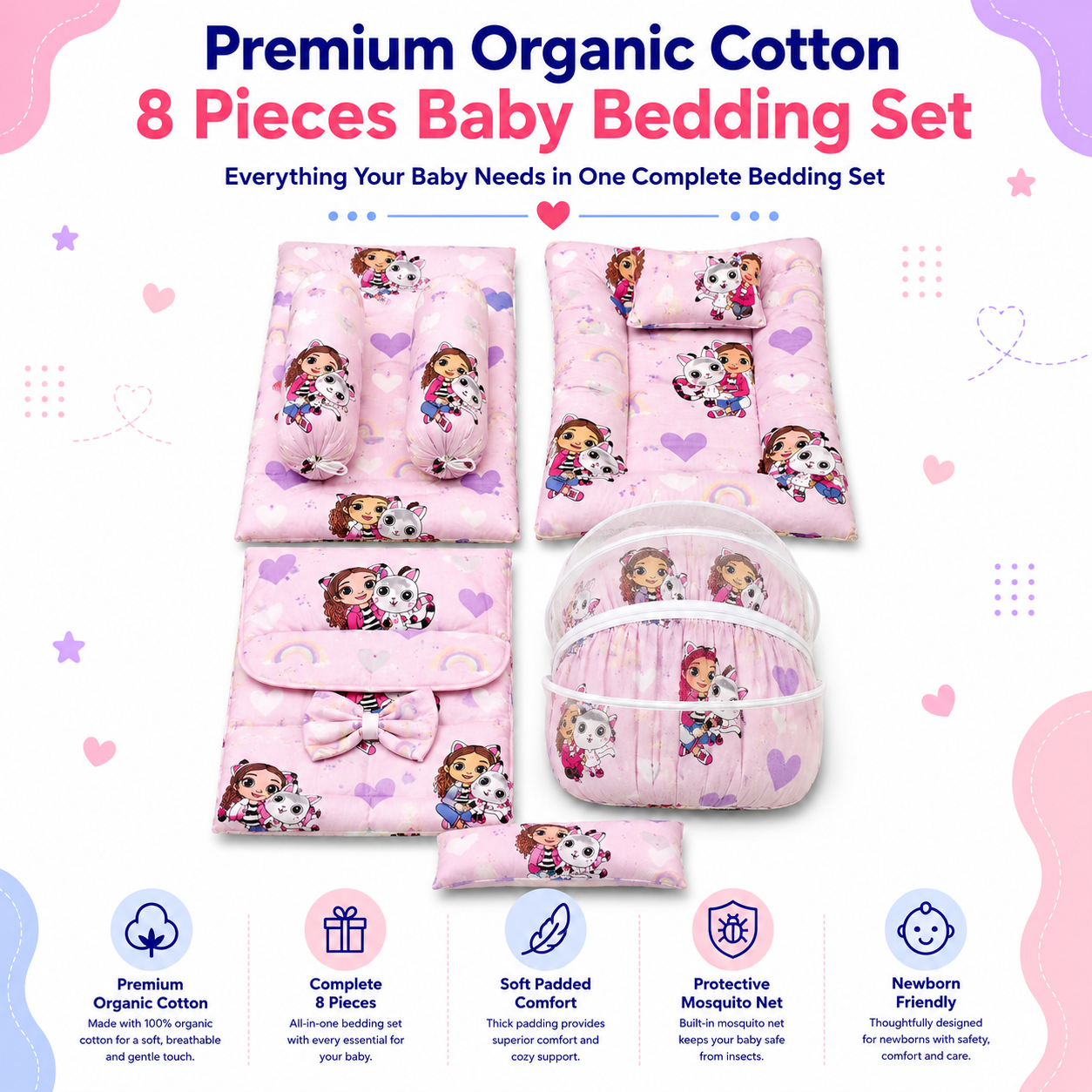 Princess 8 Pcs Bedding Set