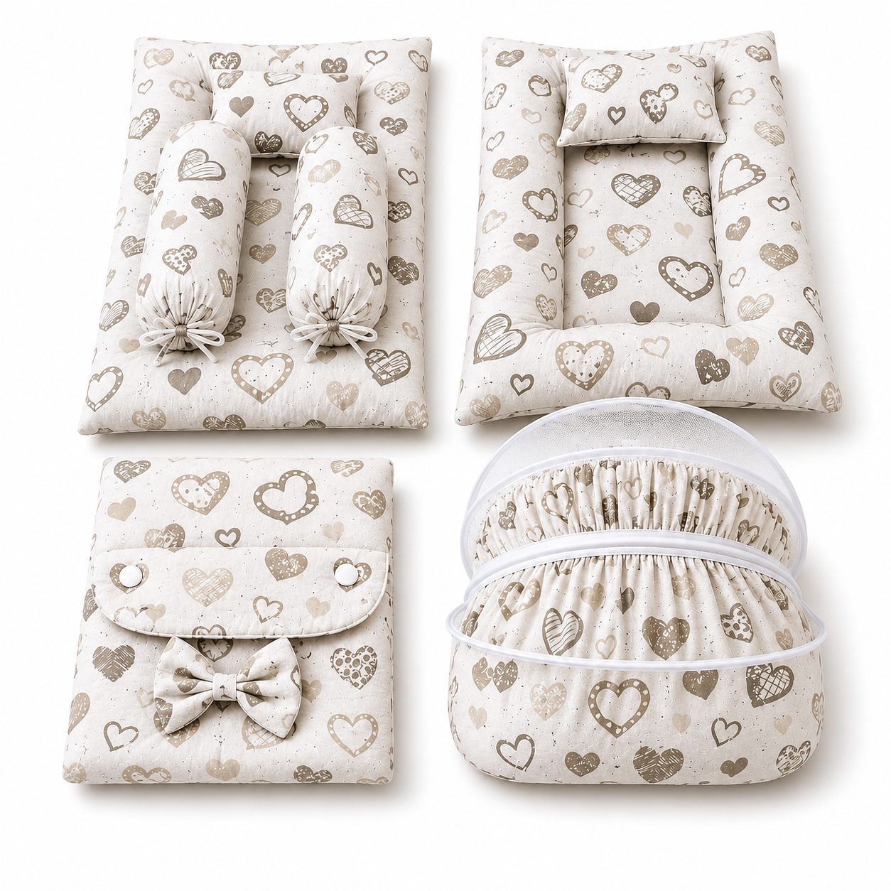 Heart Print Baby Bedding Set
