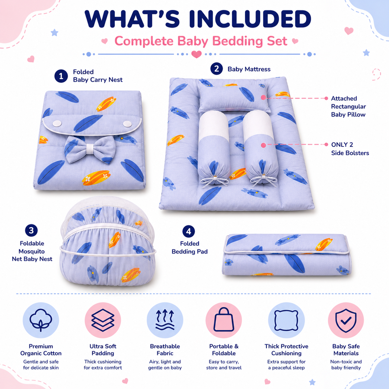 Surfboard 8 Pcs Bedding Set