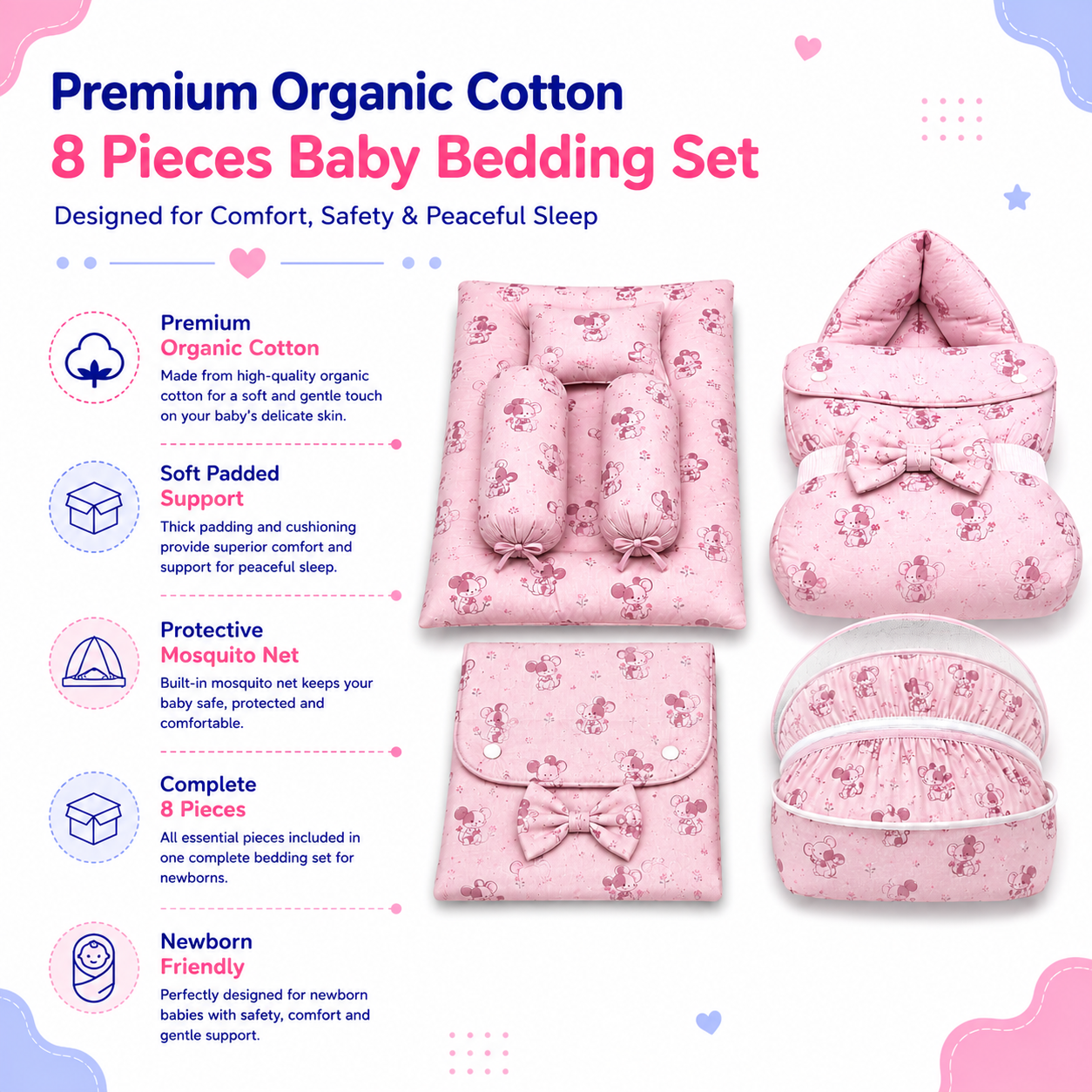 Mouse 8 Pcs Bedding Set