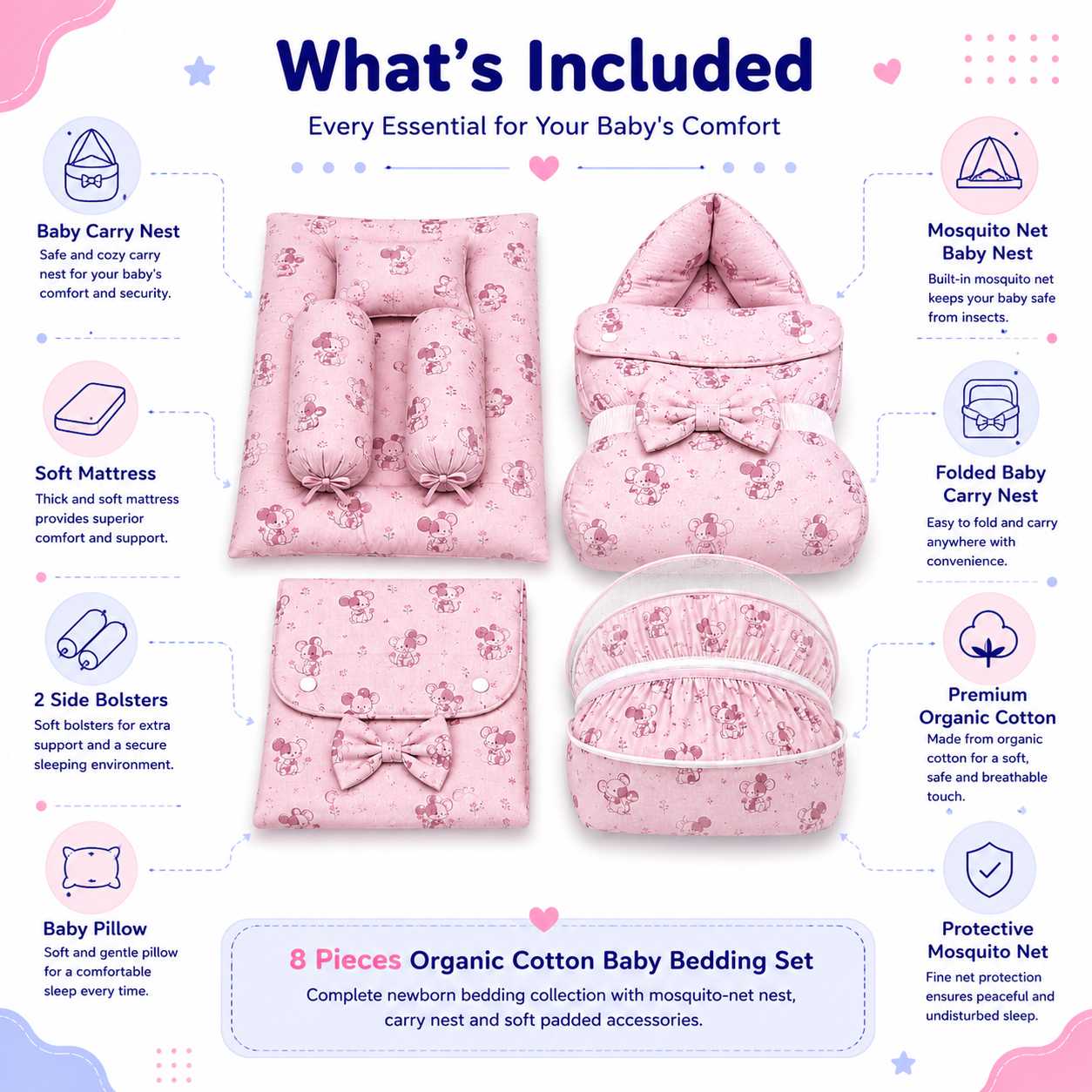 Mouse 8 Pcs Bedding Set