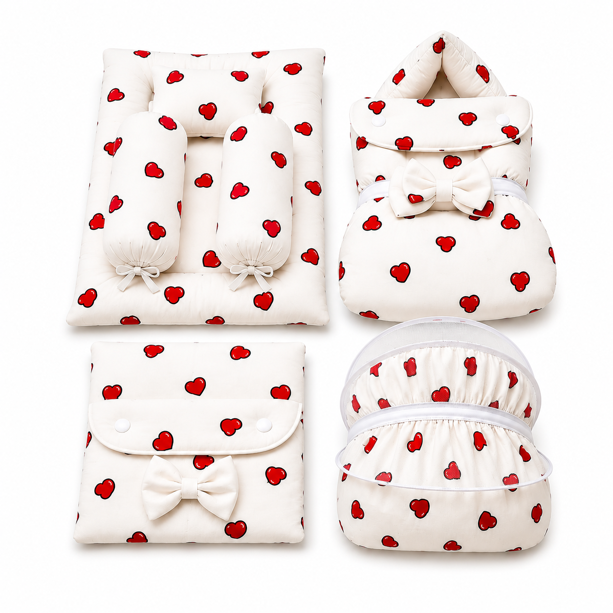 Heart 8 Pcs Bedding Set