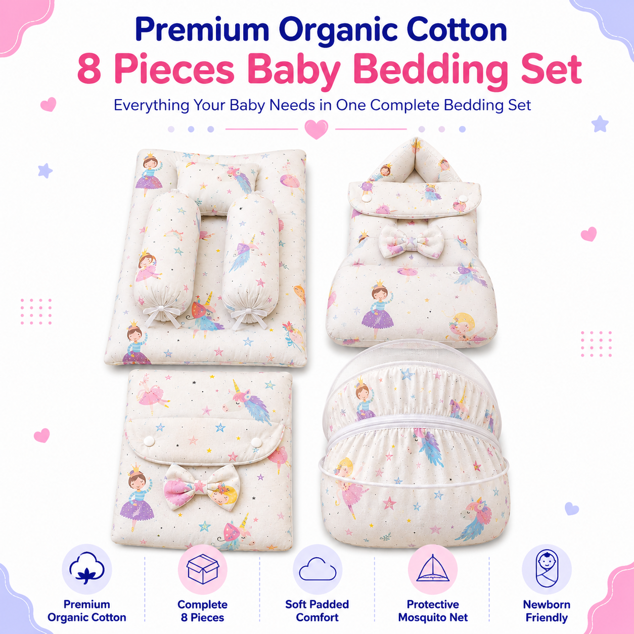 Princess Dream 8 Pcs Bedding Set
