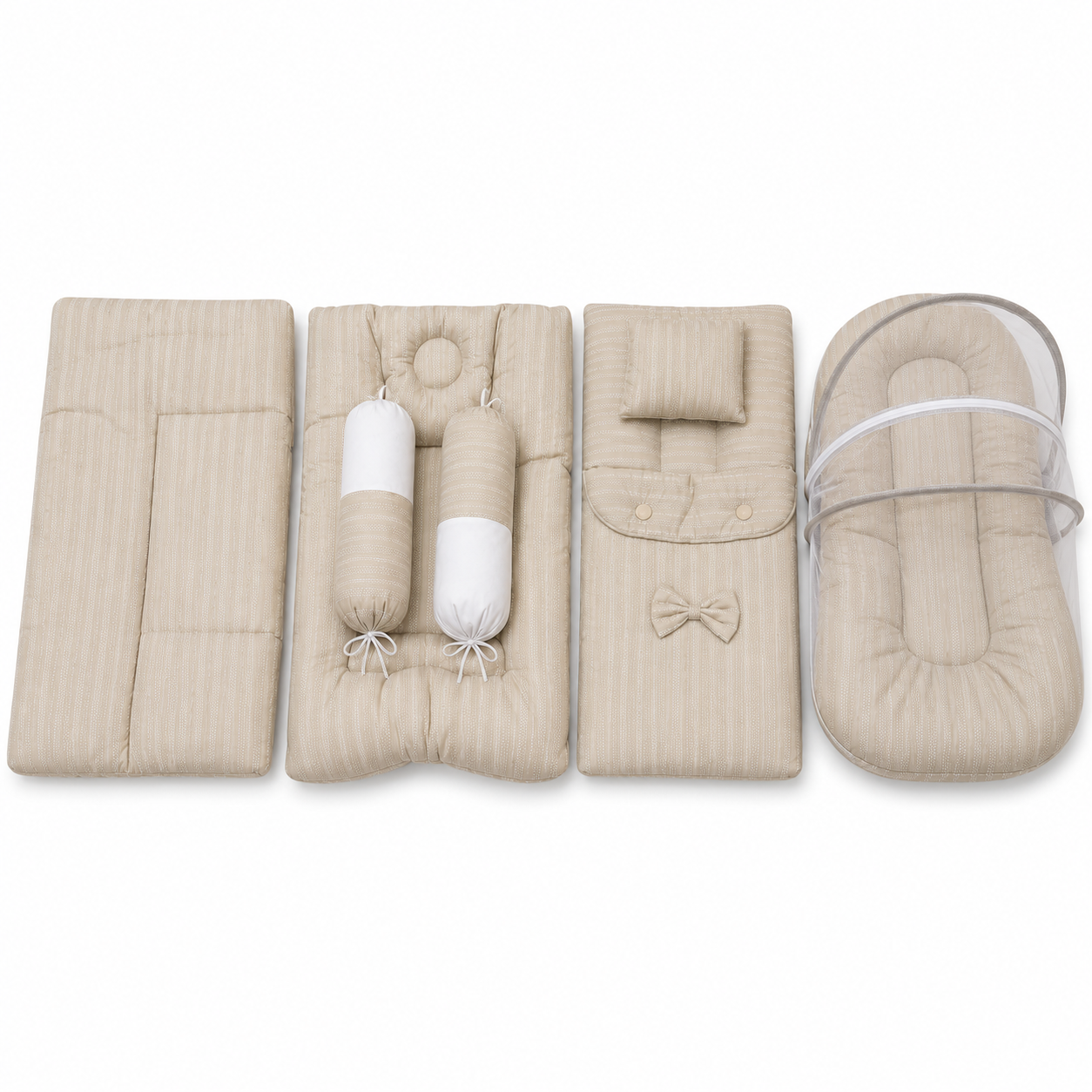 Beige Stripe Bedding Set
