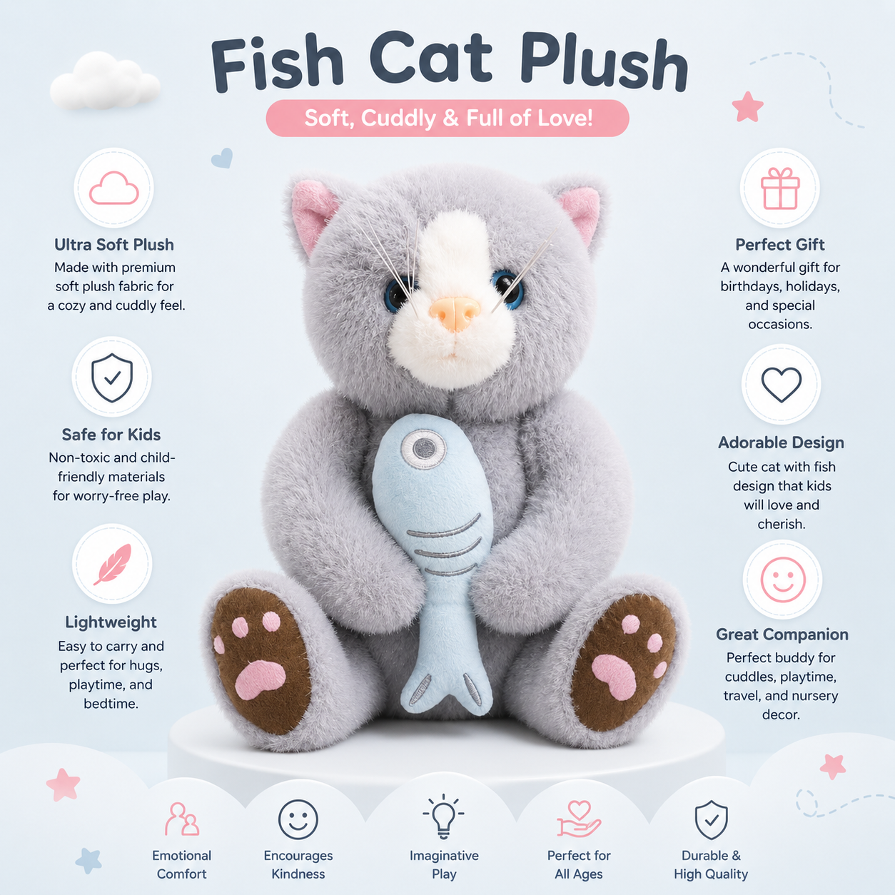 Fish Cat Plush
