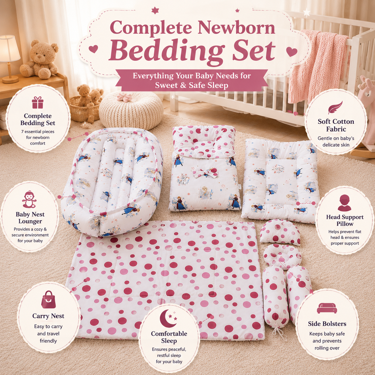 8 PCS Princess Bedding Set