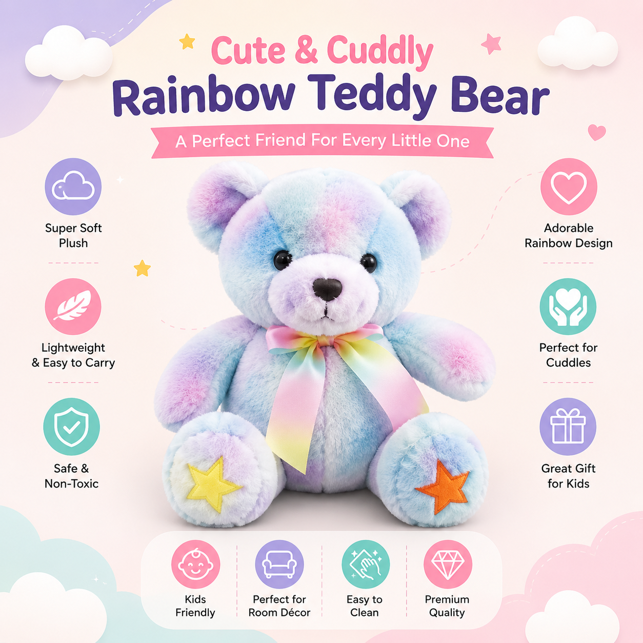 Rainbow Teddy Bear