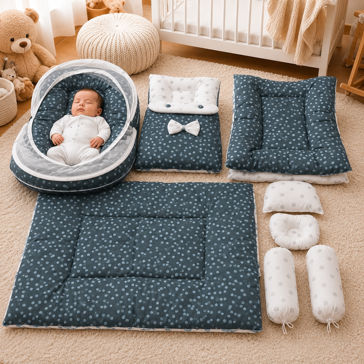 8 PCS Polka Bedding Set