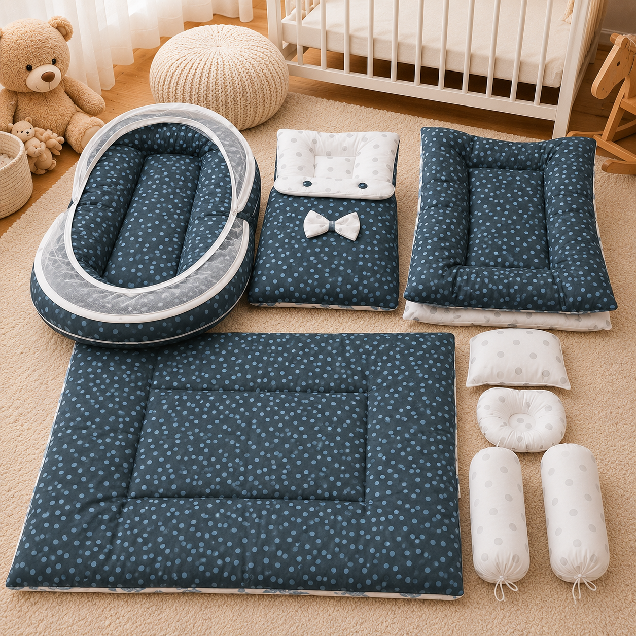8 PCS Polka Bedding Set