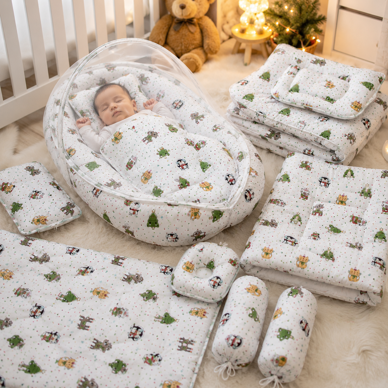 8 PCS Polka Bedding Set