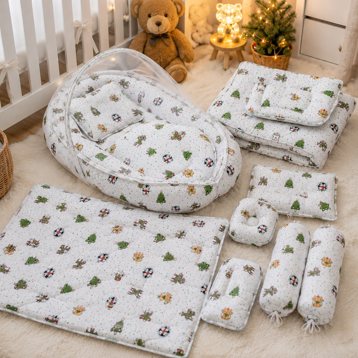 8 PCS Polka Bedding Set