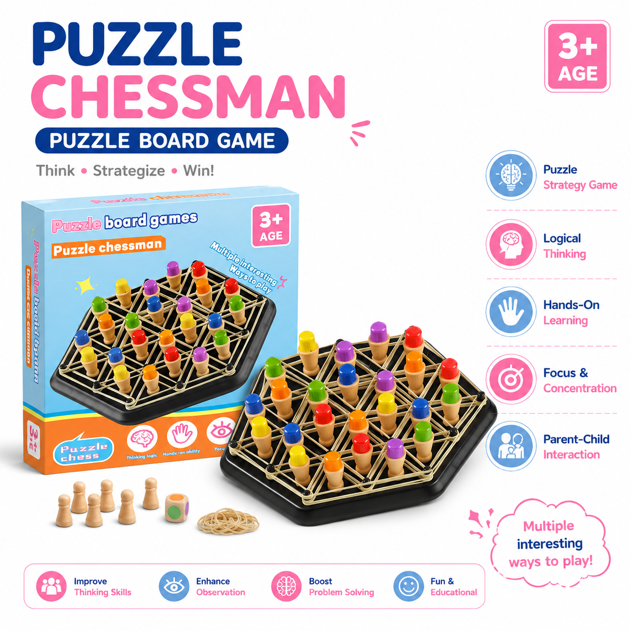 Puzzle Chessman Board Game