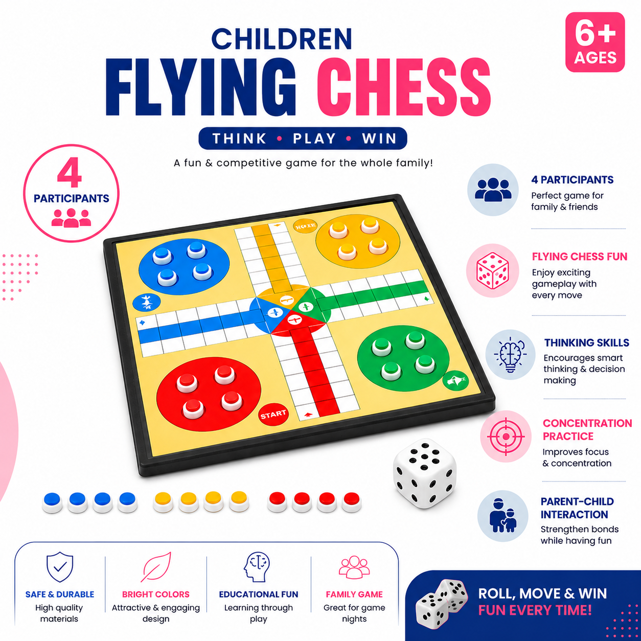 Children Flying Chess Game